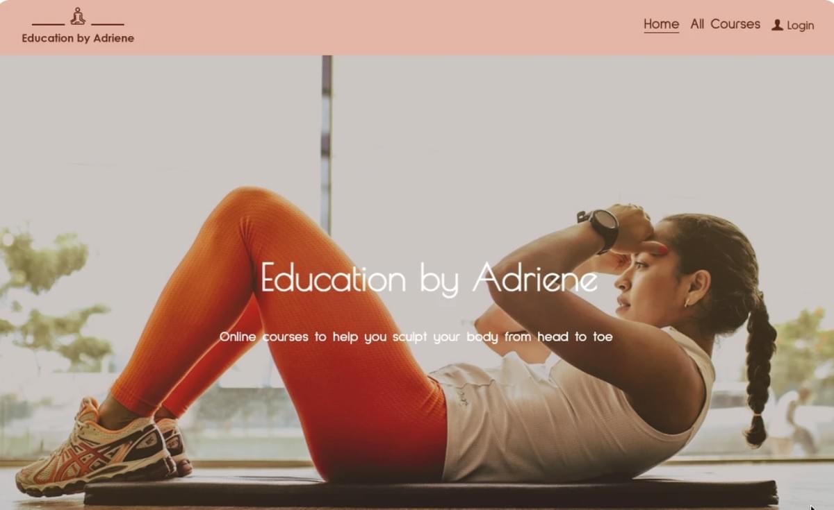 Adriene Fitness Sjabloon van Strikingly