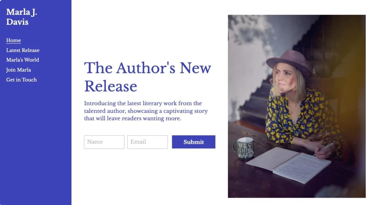 Template de Livro do Autor da Strikingly