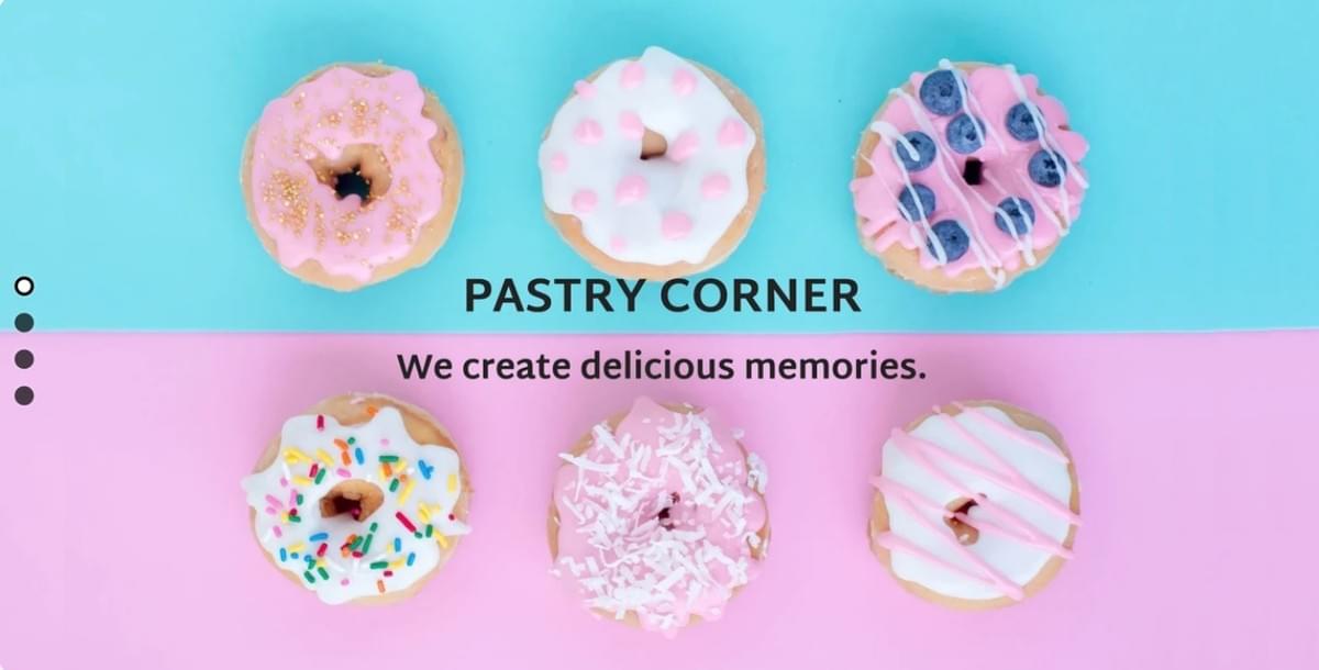 Pastry Corner Eén Pagina Website Sjabloon van Strikingly