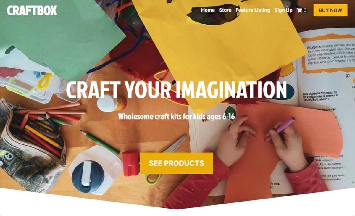 Craft Box Sjabloon van Strikingly