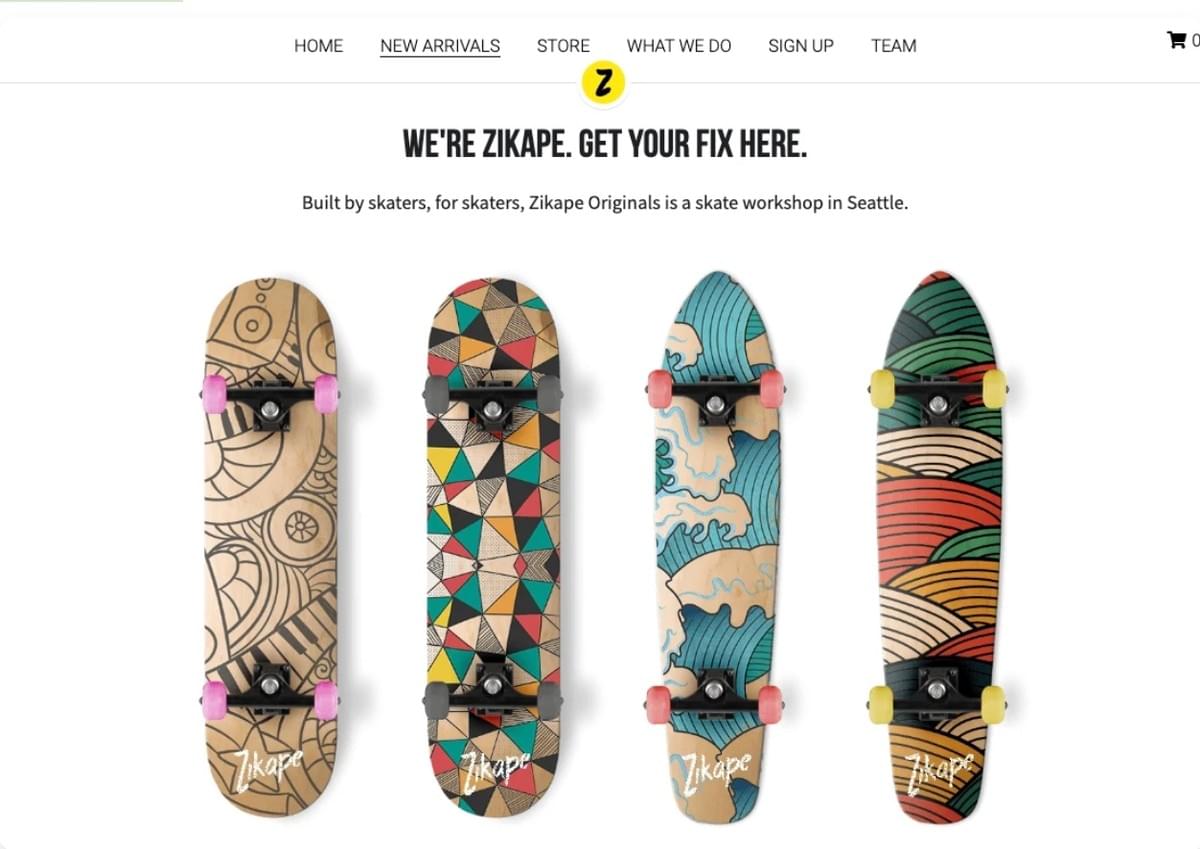 Zikape-Vorlage von Strikingly