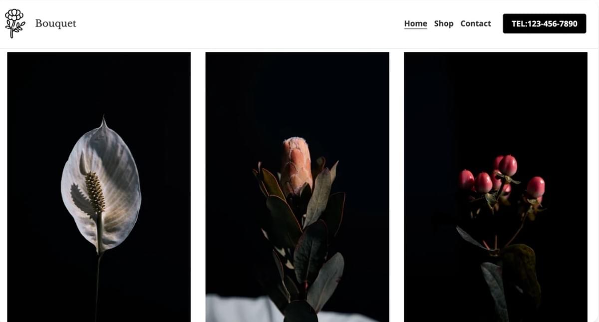 Bouquet Winkel Sjabloon van Strikingly