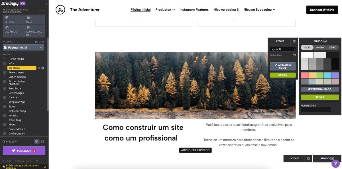Editor de loja online impressionante