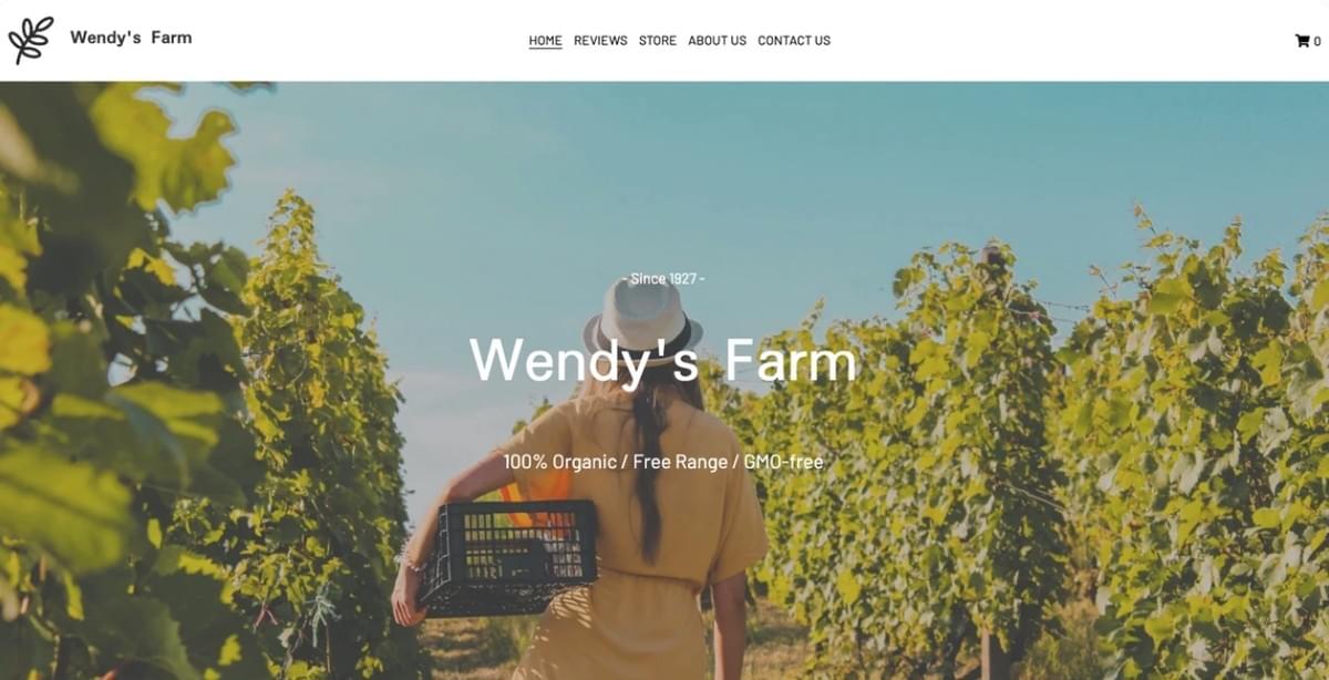 Wendy's Farm Template von Strikingly