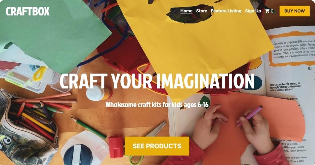 CraftBox-sjabloon van Strikingly