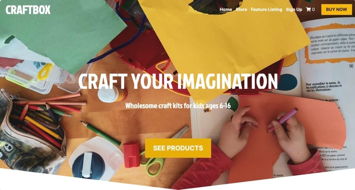 Template CraftBox da Strikingly