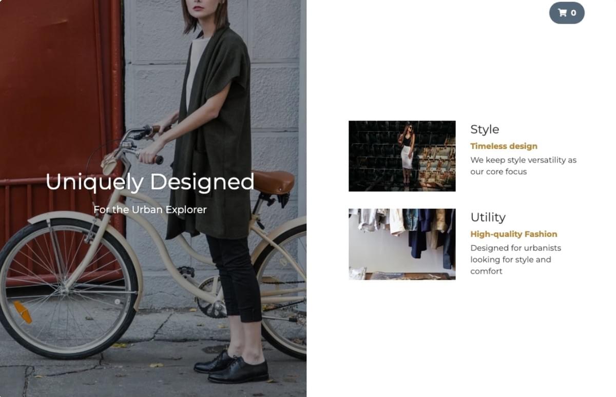 Perspective Store Vorlage von Strikingly