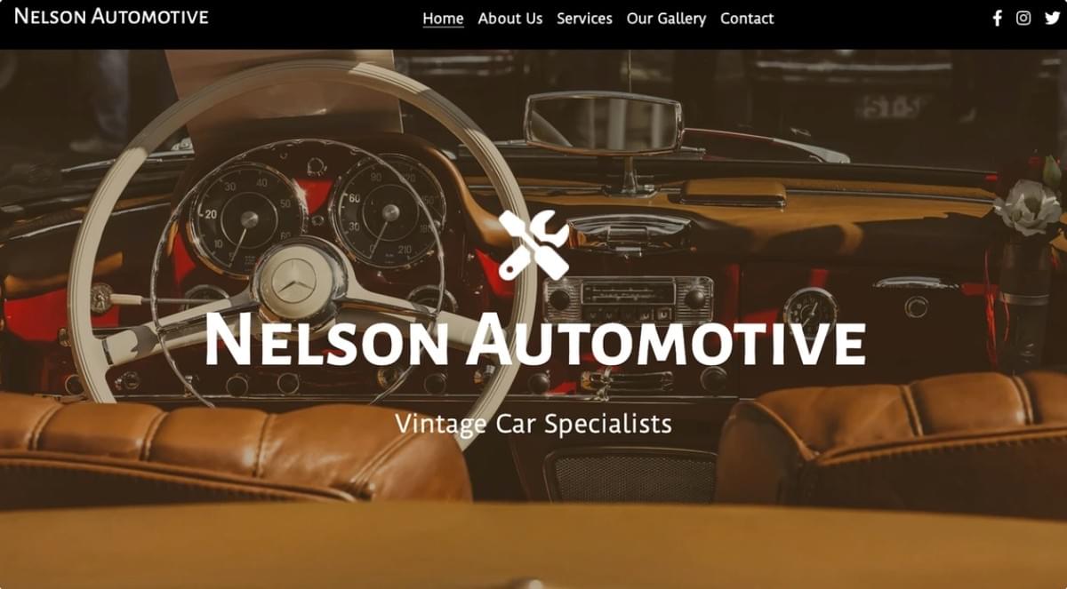 Vintage Auto Restauratie Sjabloon van Strikingly