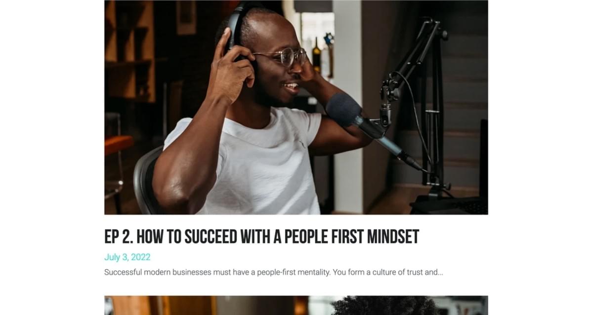 Modelo de Podcast da Strikingly