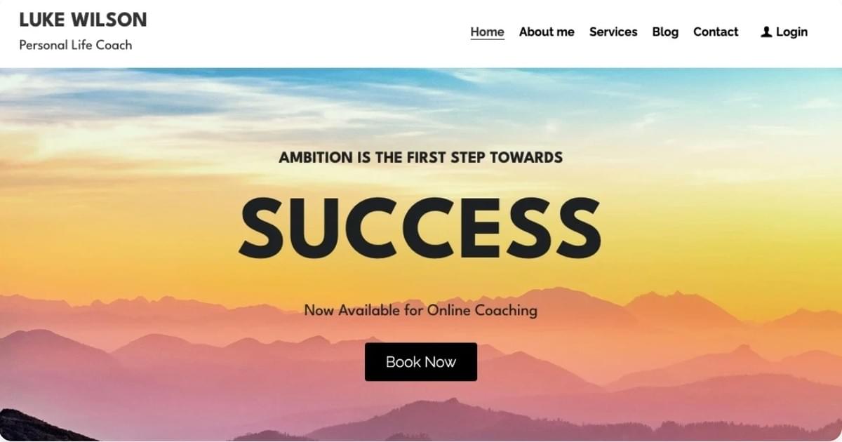 Luke Wilson-sjabloon van Strikingly