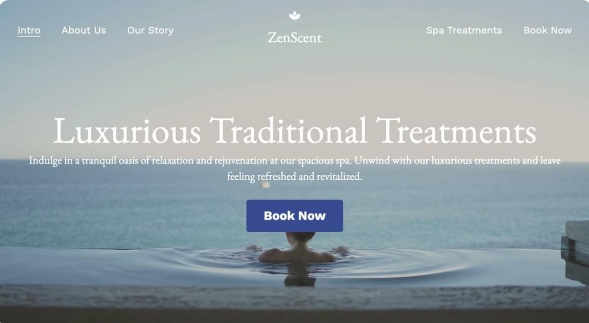 Modelo de Spa Amplo da Strikingly