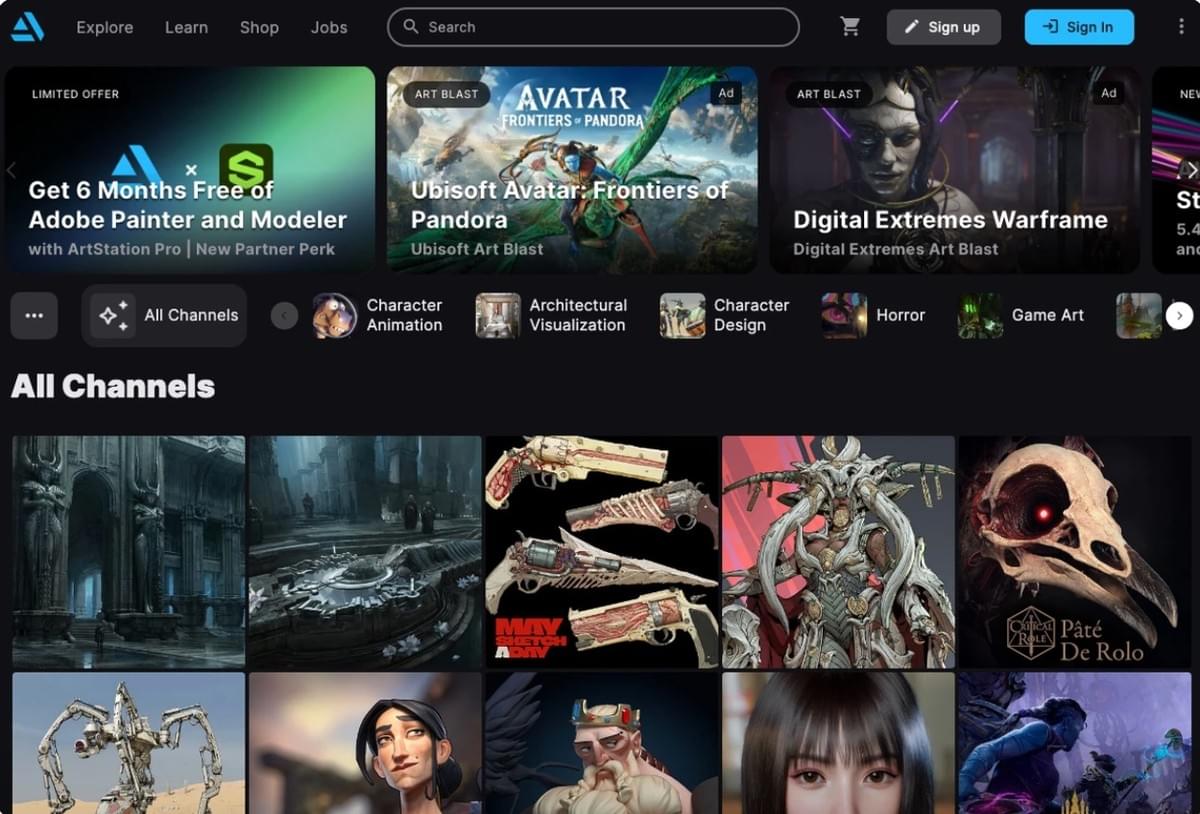 Artstation websitegalerij