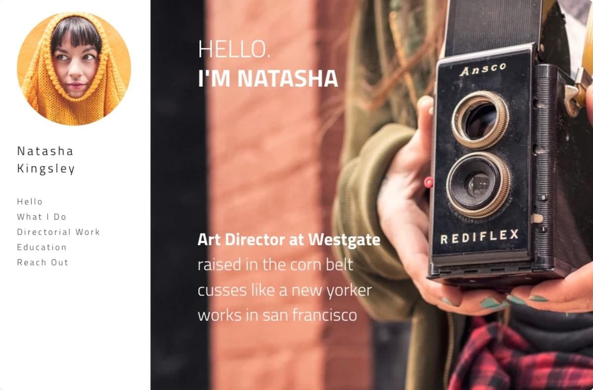 Strak Freelance Fotograaf Sjabloon van Strikingly