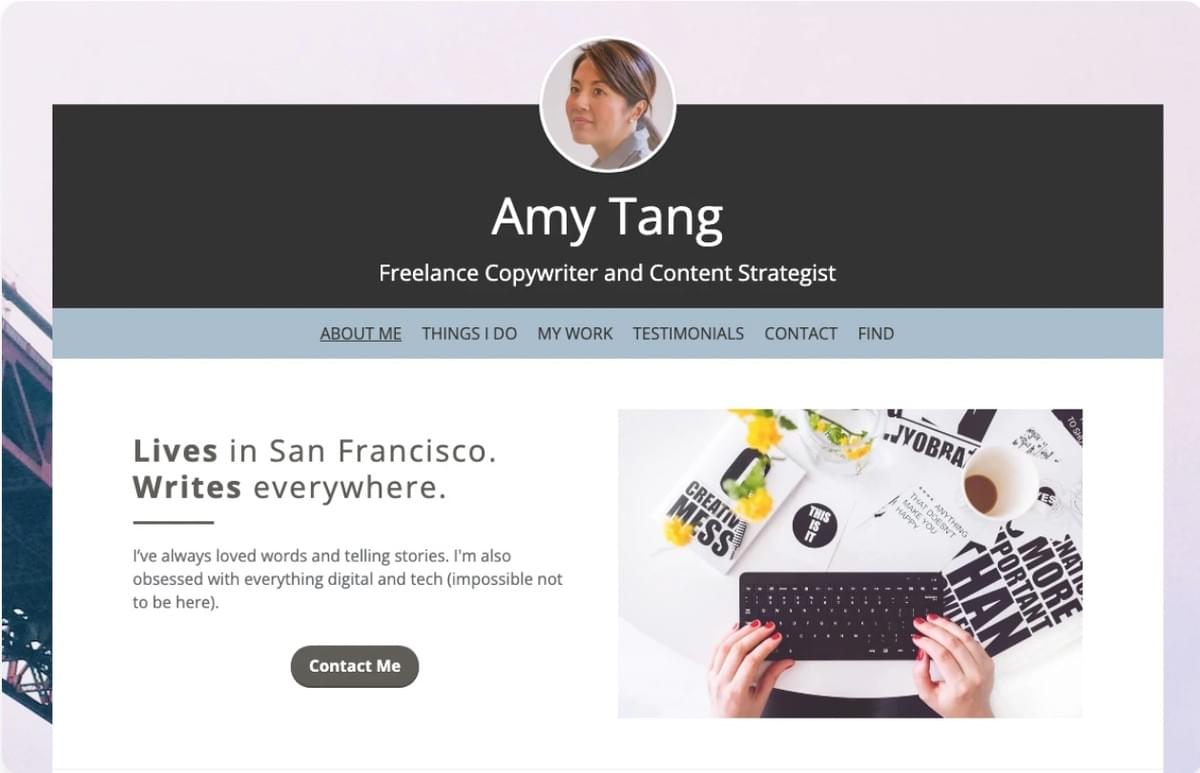 Profiel Sjabloon van Strikingly