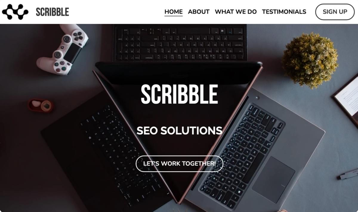 Scribble Template van Strikingly