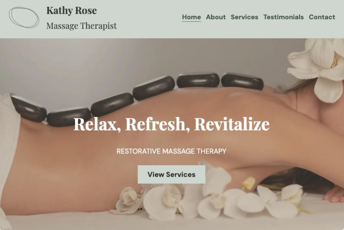 Massage Therapeut Sjabloon van Strikingly