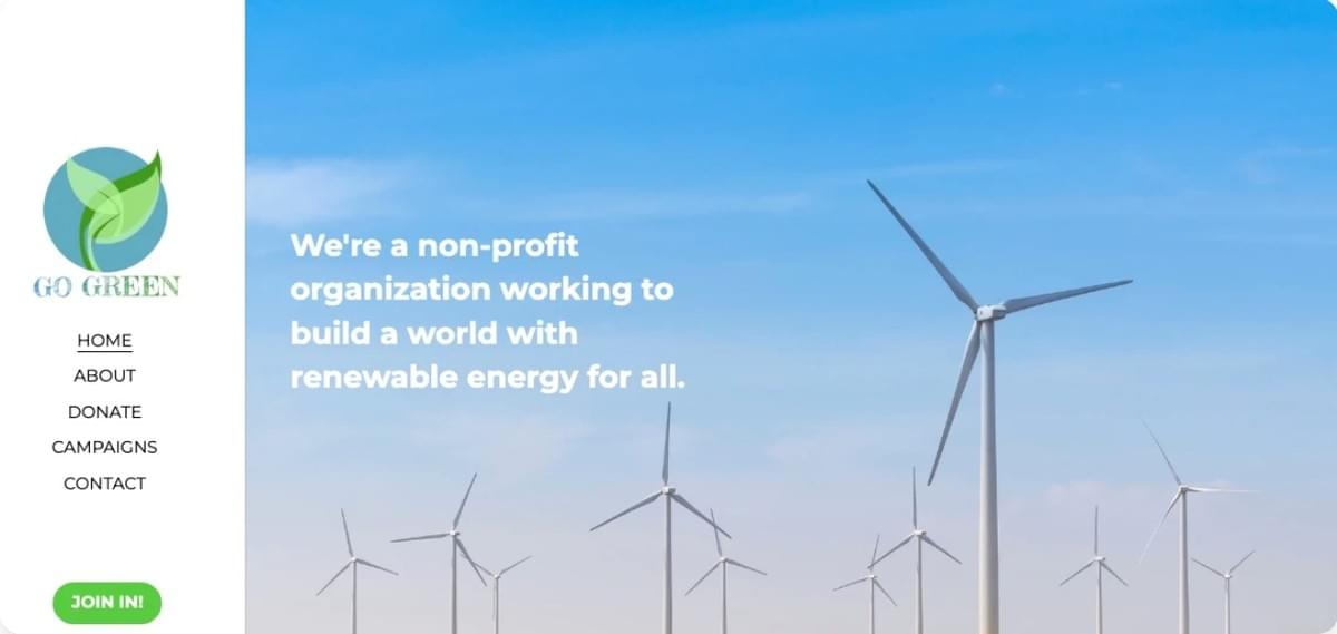 Go Green Vorlage von Strikingly