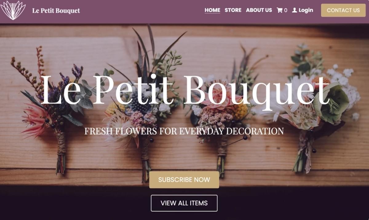 Le Petit Bouquet Sjabloon van Strikingly