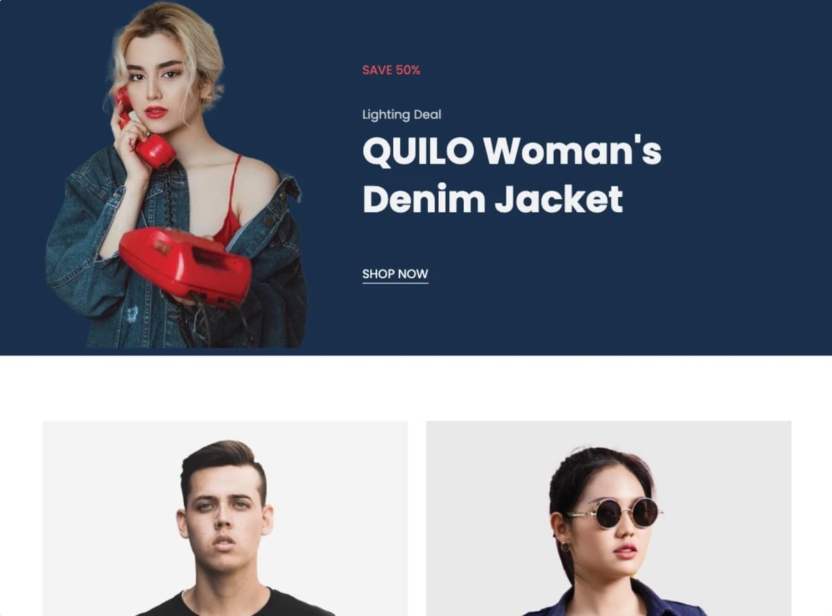 Template de Loja Online Quilo da Strikingly