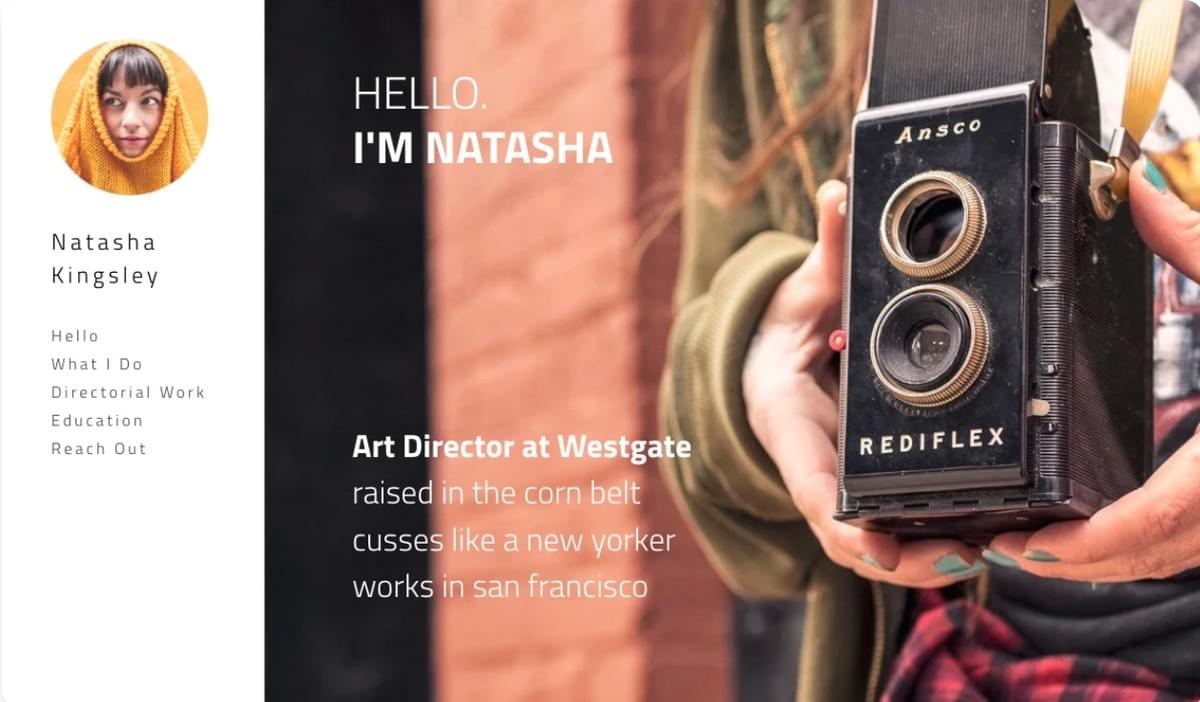 Natasha Kingsley Vorlage von Strikingly