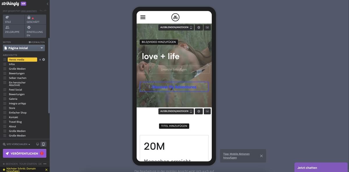 Konvertieren Sie Website-Besucher mit Strikingly – Reaktionsfähiges Design