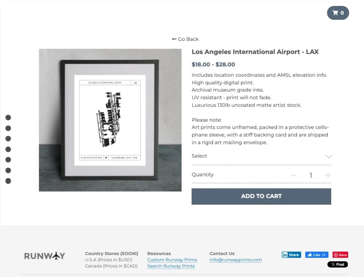 Voorraad beheren: Runway Prints