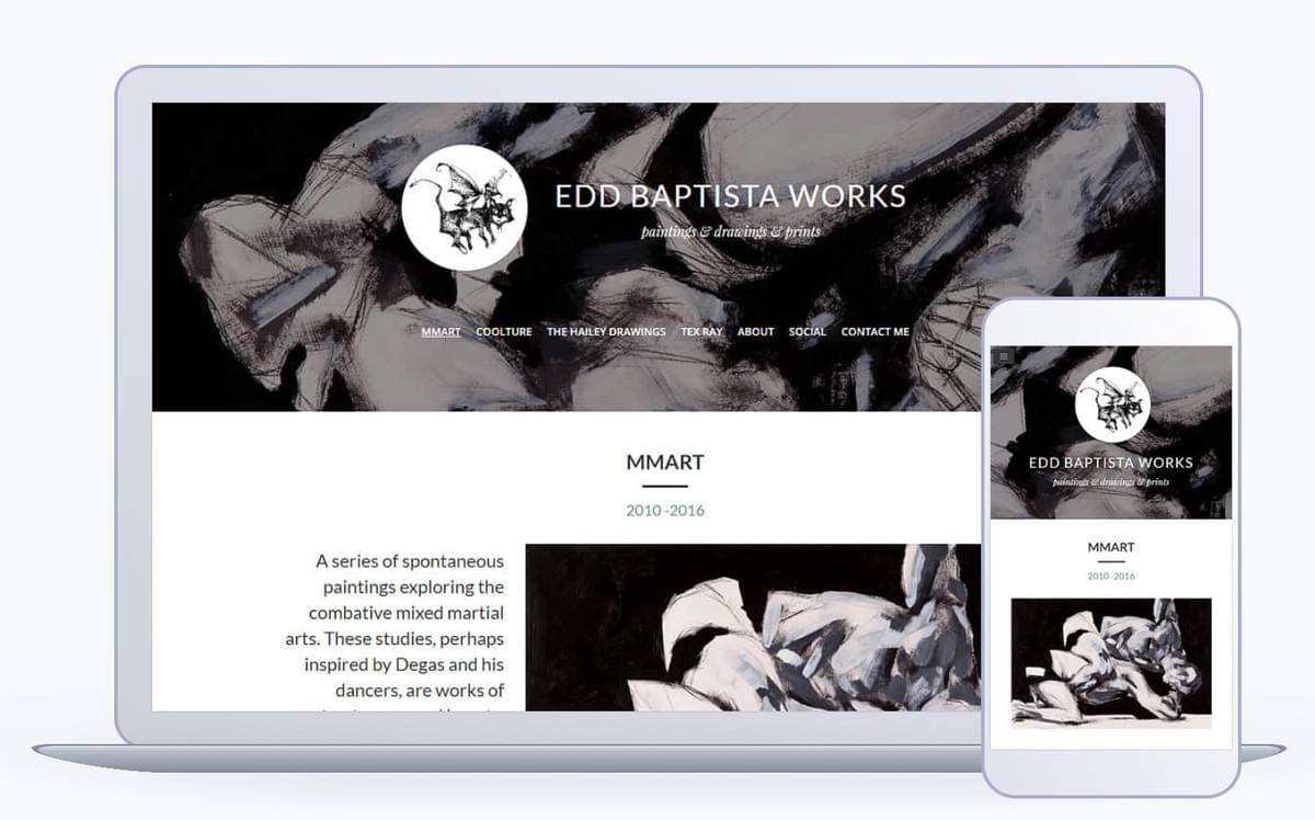Mobiele website van Edd Baptista Works