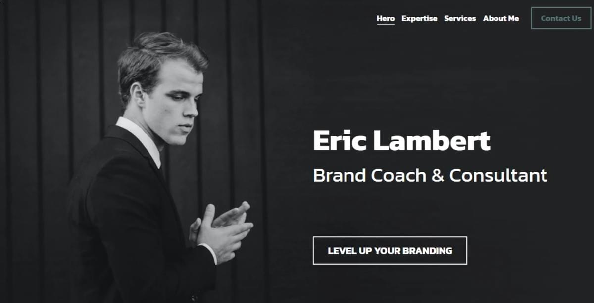 Brand Coach Template van Strikingly