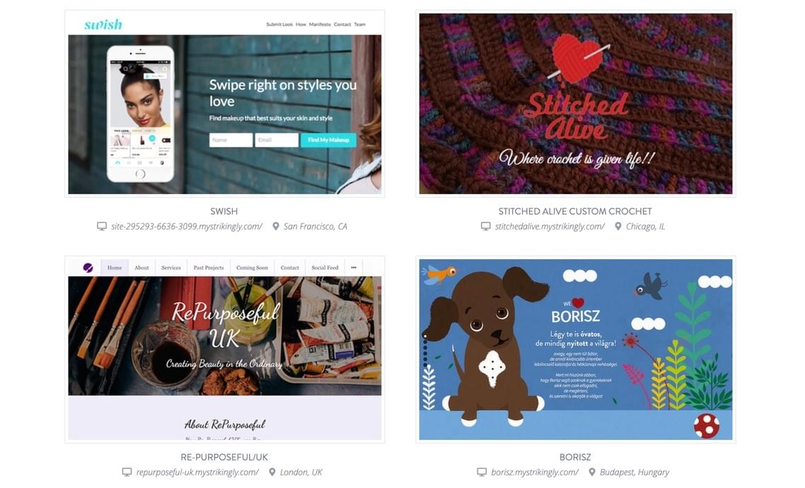 Strikingly sjablonen