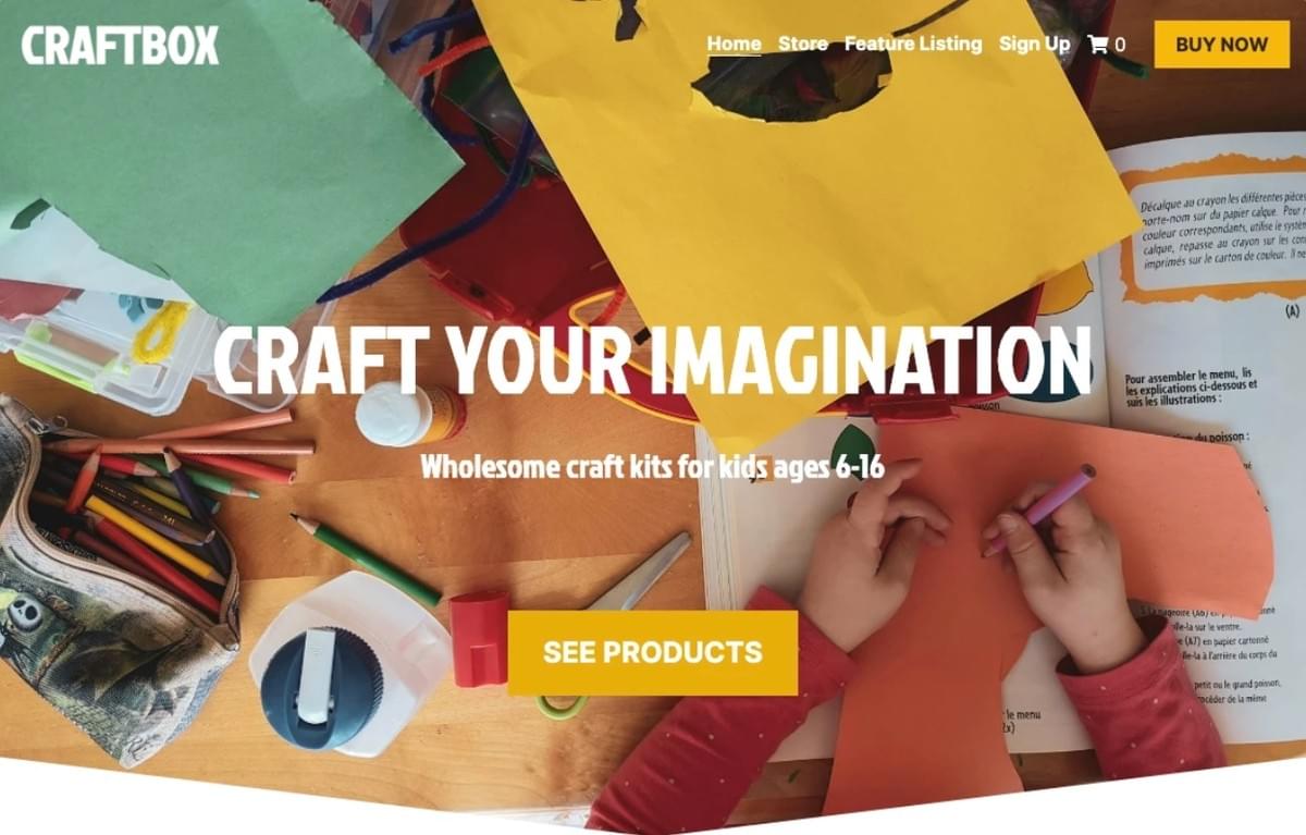 CraftBox Sjabloon van Strikingly