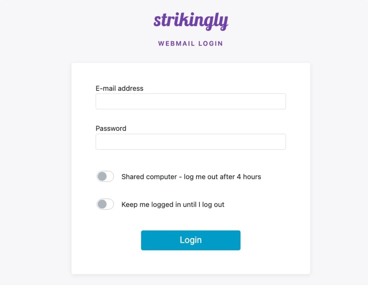 Strikingly Webmail Login