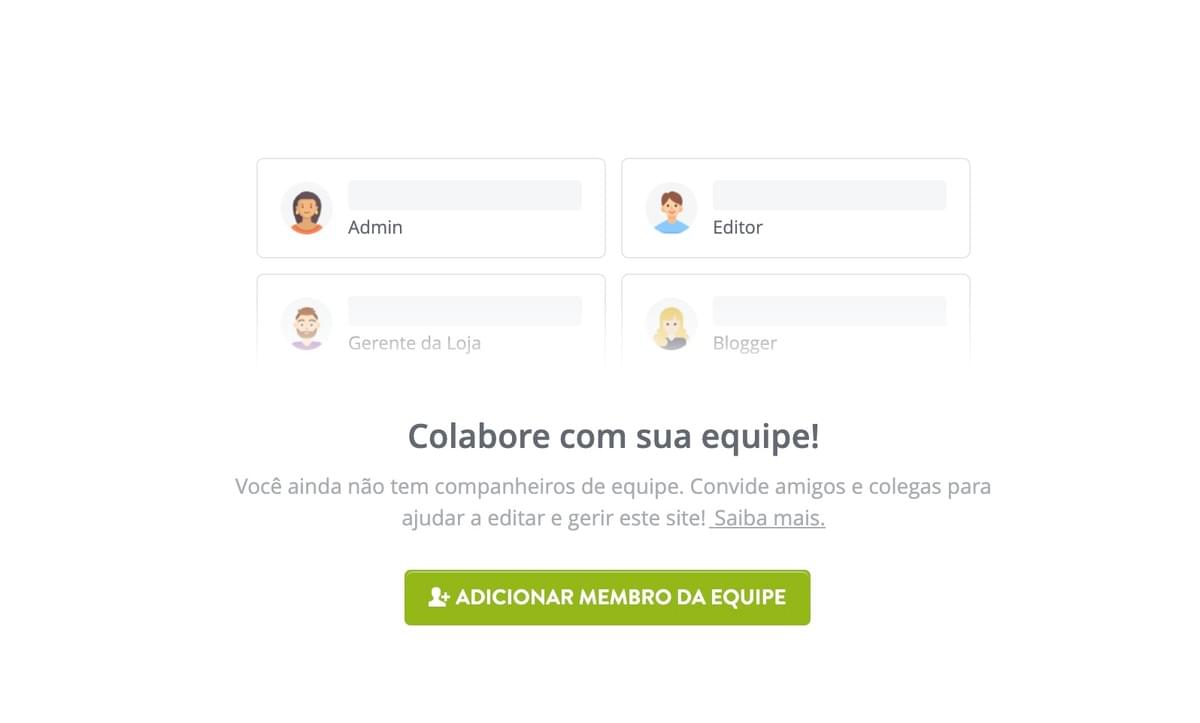 Recurso de Colaboração da Equipe Strikingly