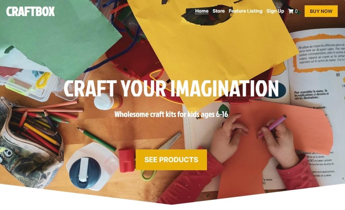 CraftBox Sjabloon van Strikingly
