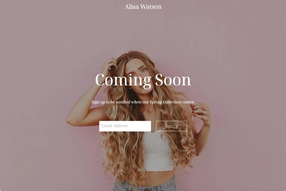 Template Em Breve da Strikingly