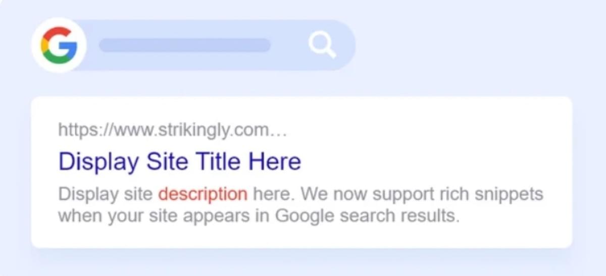 Rich Snippets Functie van Strikingly