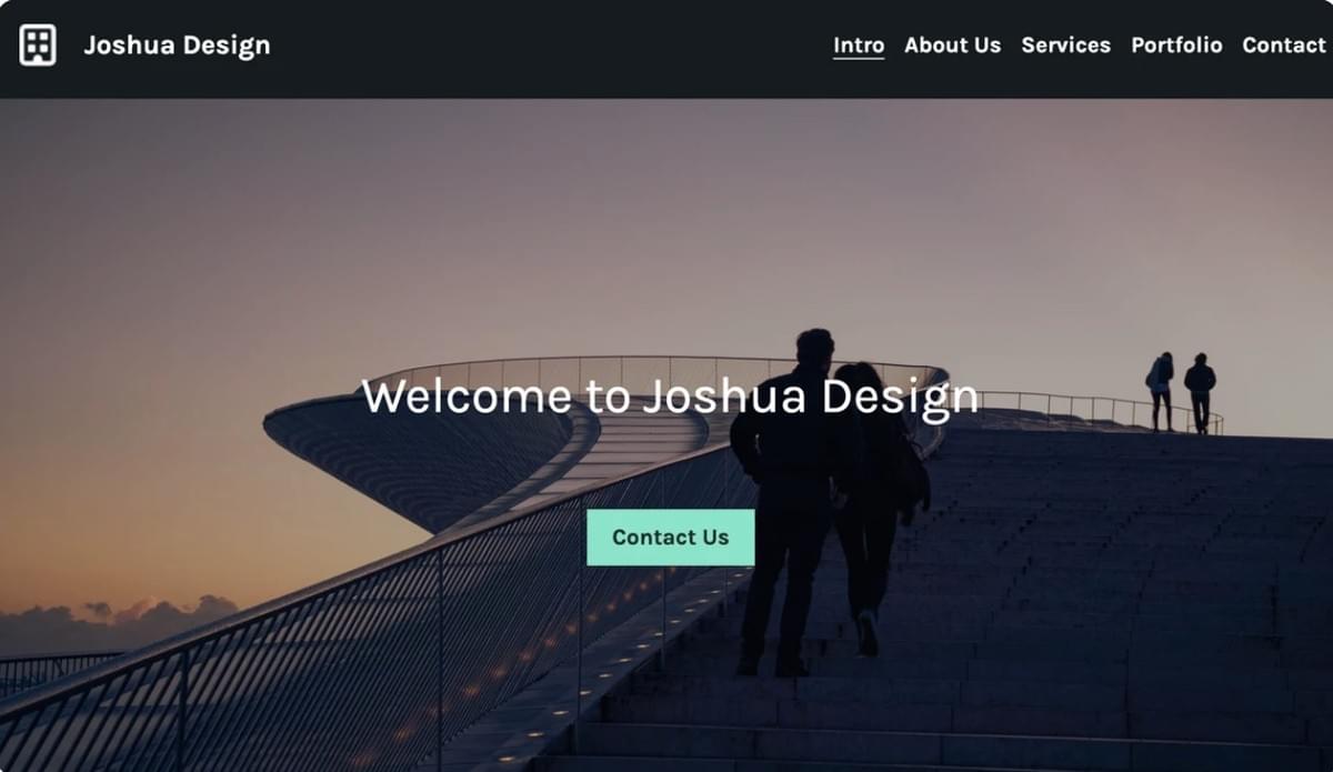 Template de Design Joshua da Strikingly