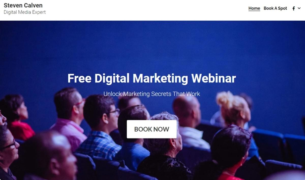 Marketing-Webinar-Vorlage von Strikingly