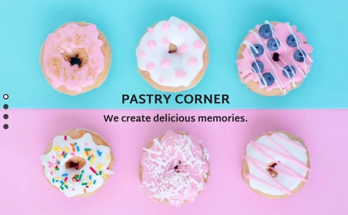 Modelo Pastry Corner da Strikingly
