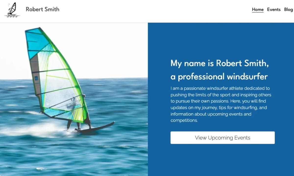 Windsurfer Sjabloon van Strikingly