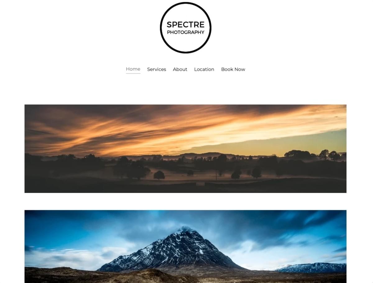 Vorlage für formelle freiberufliche Fotografen von Strikingly