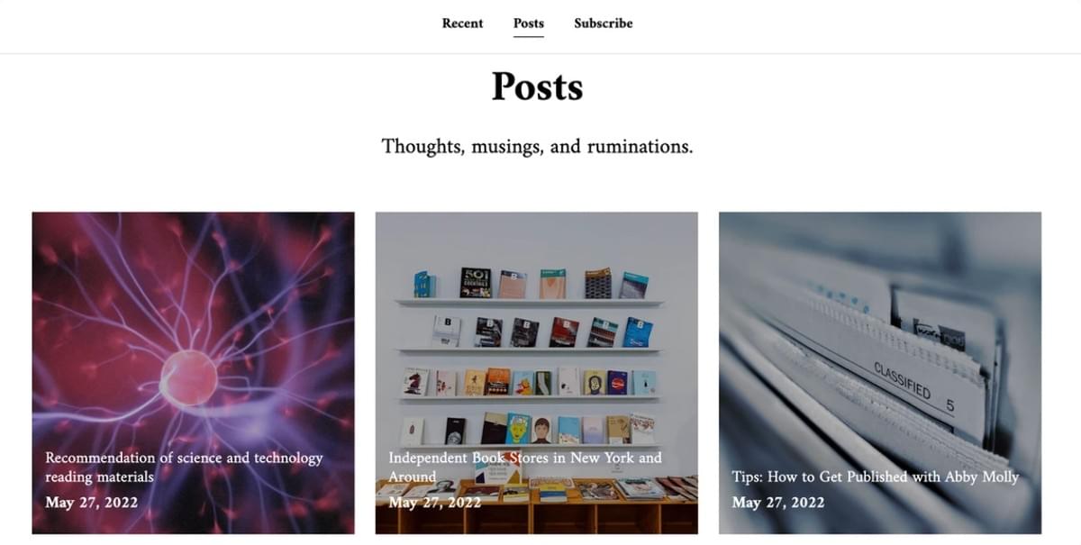 Amantes de Livros Modelo de Blog da Strikingly