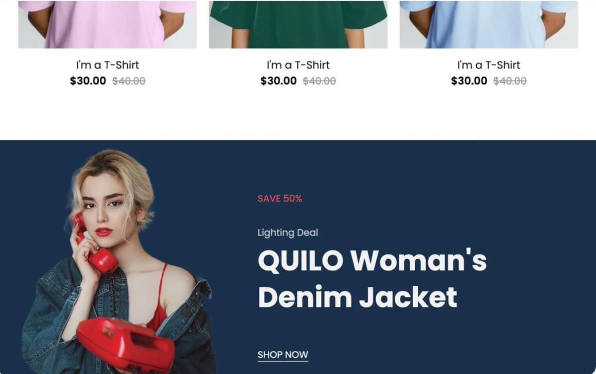 Quilo Template van Strikingly