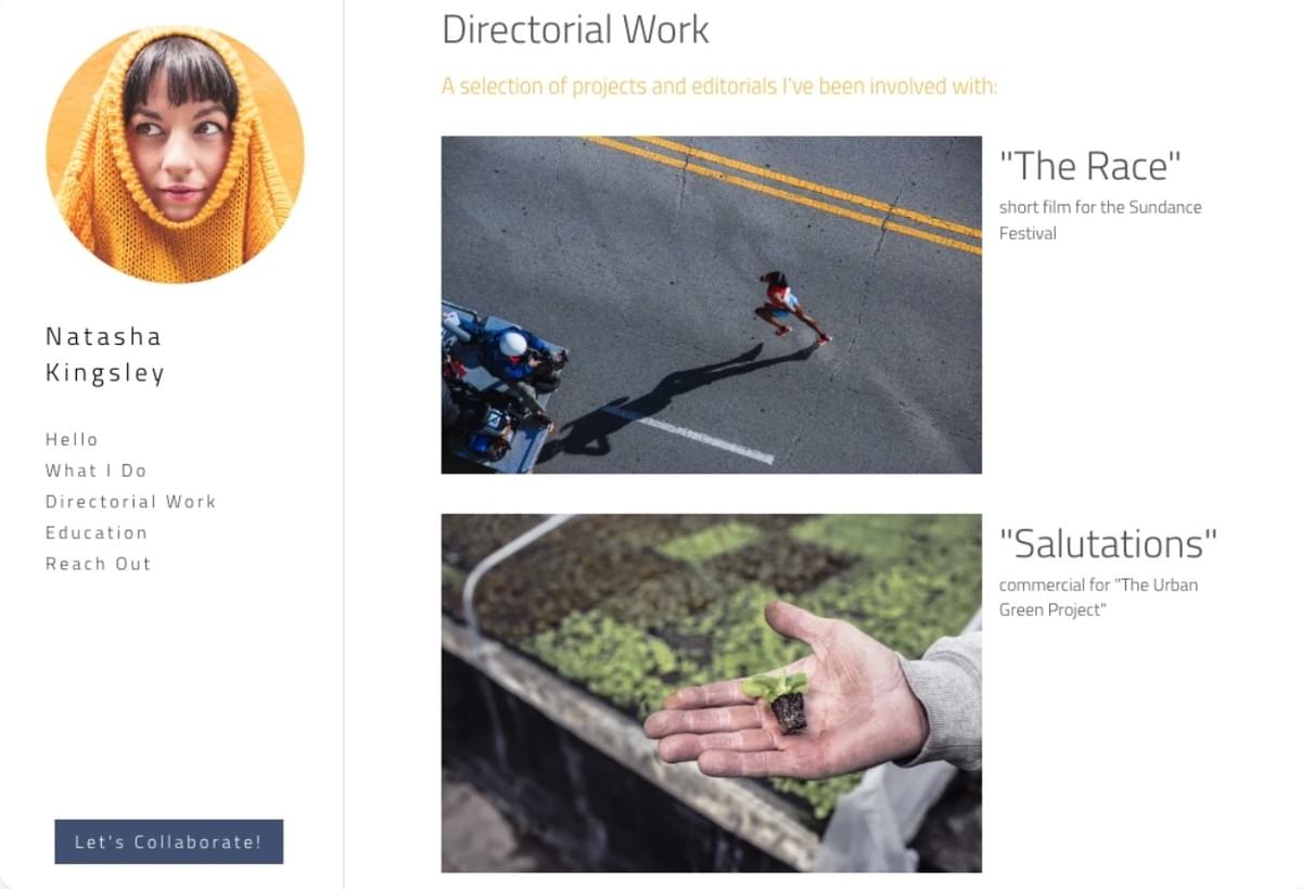 Modelo Elegante da Strikingly