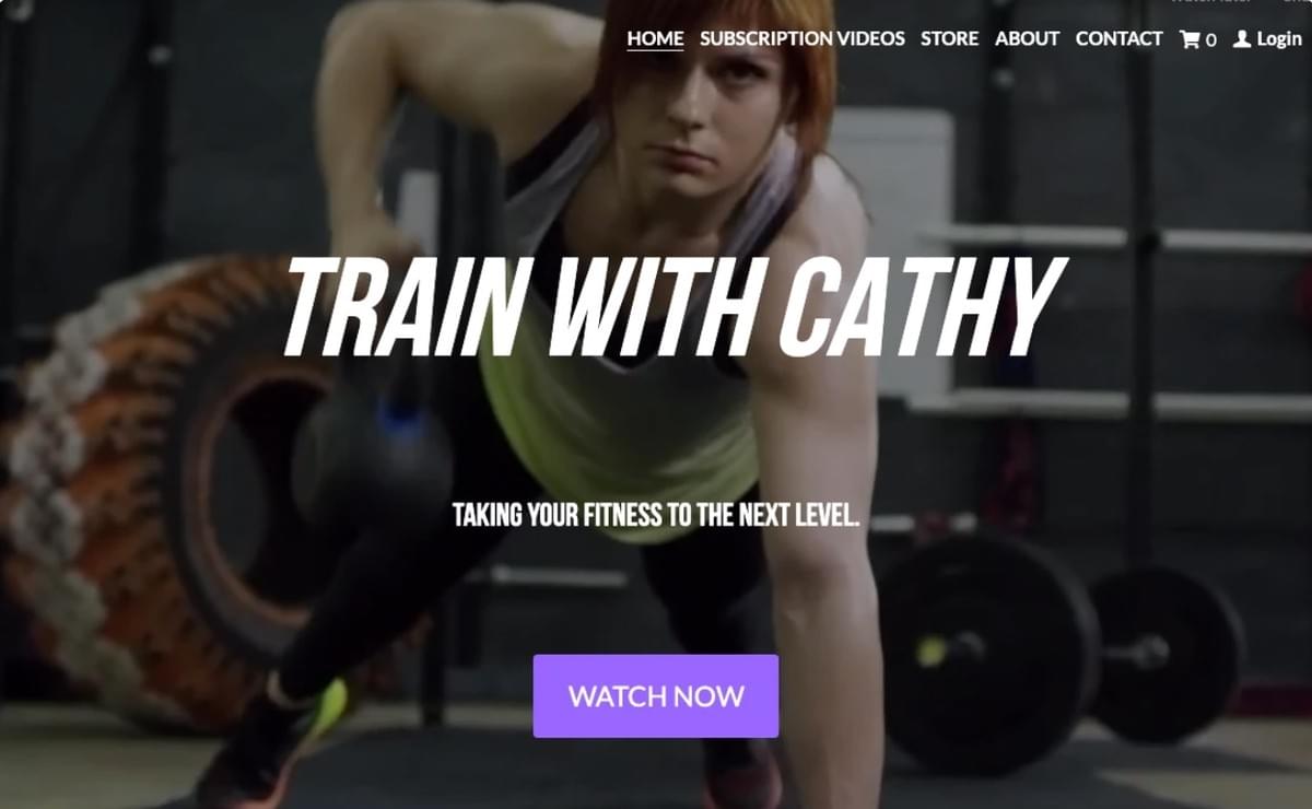 Treine com a Cathy - Modelo da Strikingly