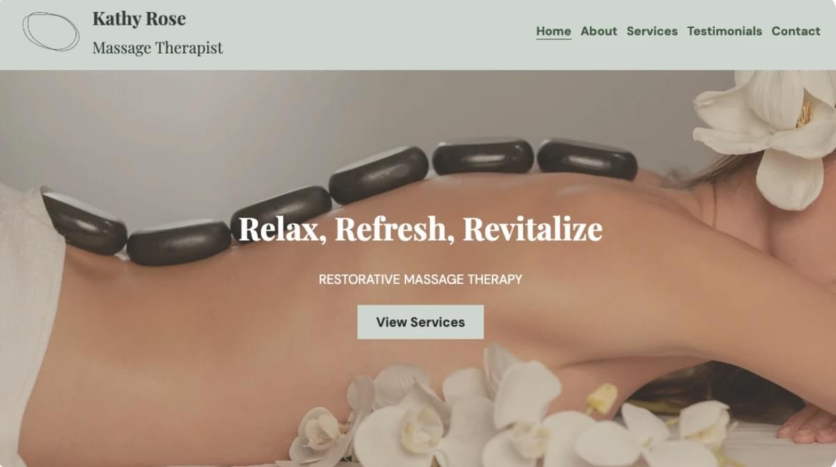Massage-Therapeuten-Vorlage von Strikingly