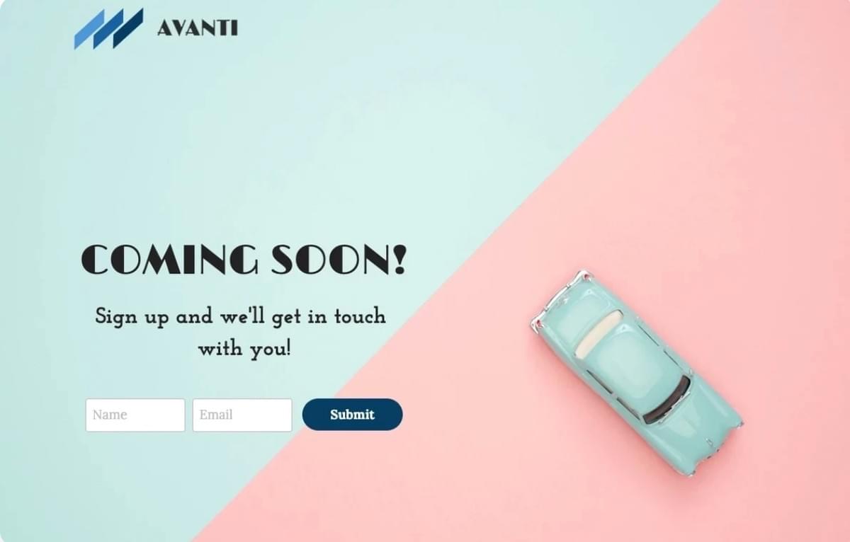 Avanti Sjabloon van Strikingly