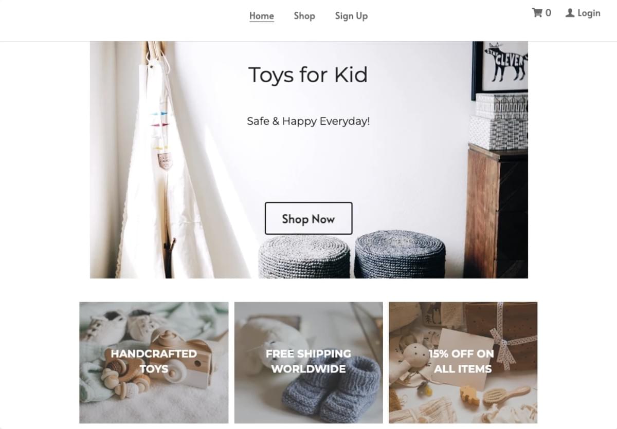 Little Toys Online Winkel Sjabloon van Strikingly