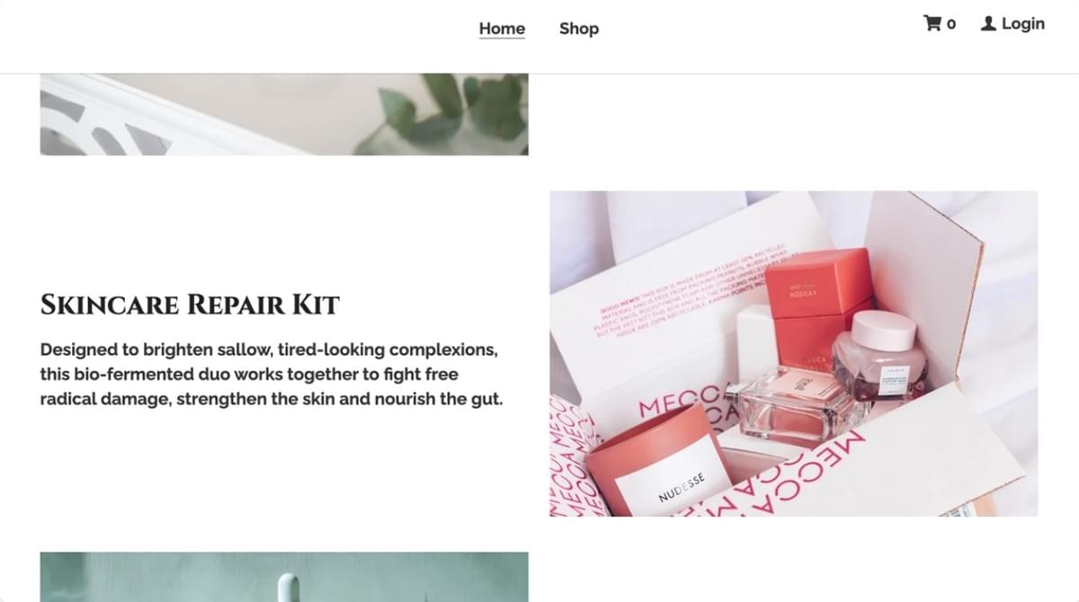 Template MysteryBox da Strikingly