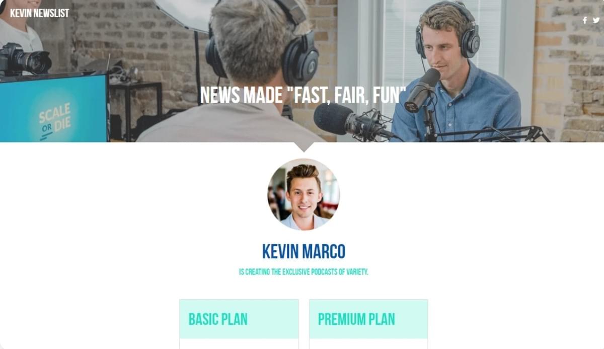 Podcastmall från Strikingly