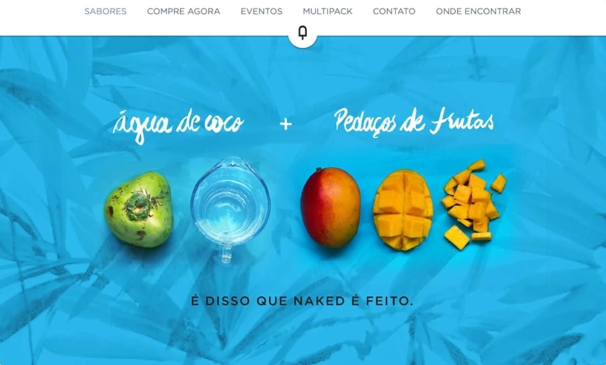 Tipografia do site Naked Eco
